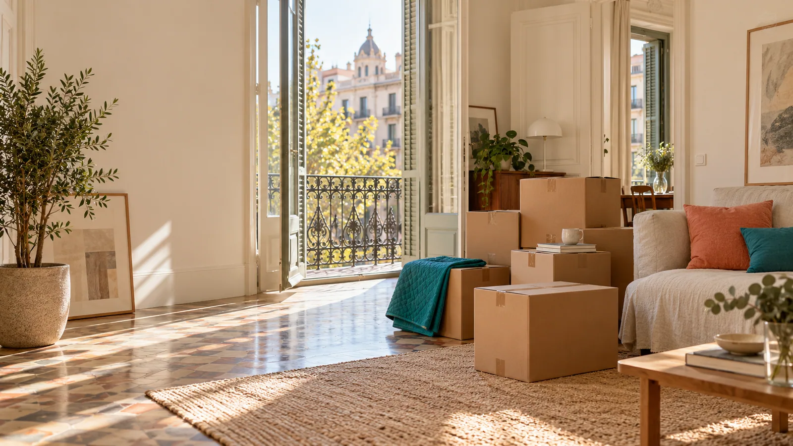 Cajas preparadas para una mudanza de vivienda